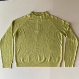 White stag lime green mock neck sweater